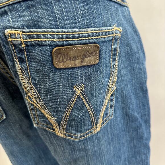 Vintage Y2k Wrangler Q-Baby Mid Rise Western Denim Jeans Size 7/8X34 Medium Wash - Picture 3 of 15